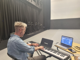 Composer David Westcott studio rehearsals r&d