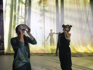 AR technology and performers exploring the VR headsets